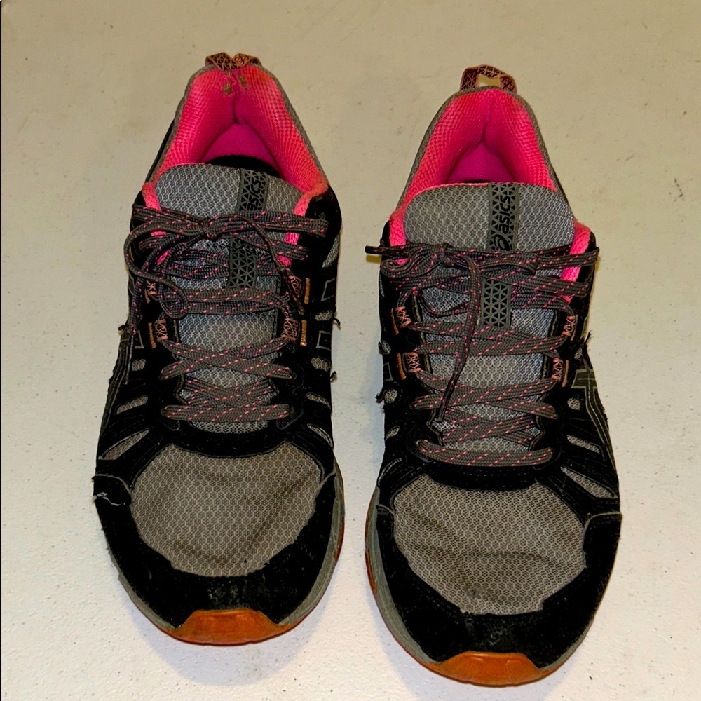 Asics Women's Black and Pink Athletic Shoes